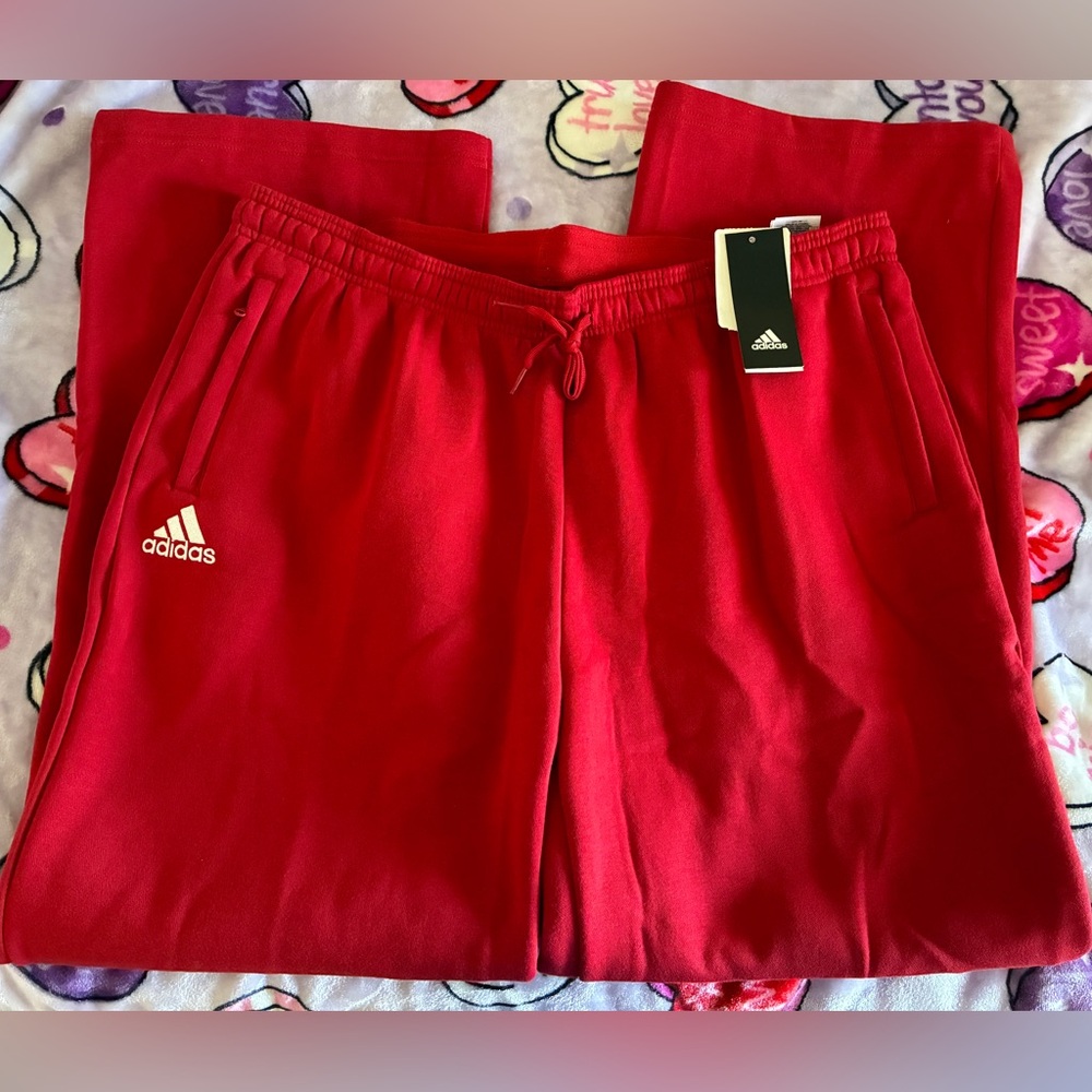 adidas Women’s Red Fleece Sweatpants